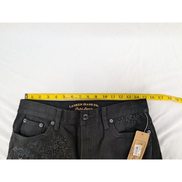 Lauren Ralph Lauren Manhattan Black Embroidered Jeans NWT size 4 MSRP‎ $139.00 - Picture 9 of 11